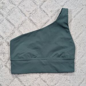 Lululemon Sports Bra Womens 4 Green Forest Align Asymmetrical Soft A/B Cup Yoga